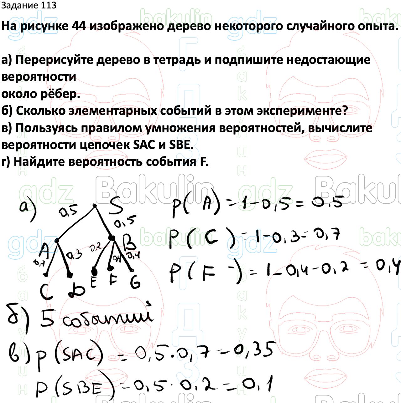 ГДЗ Вероятность и статистика 7-9 класс Высоцкий, Ященко 2023 ФГОС, Решение, Часть  2, Задания, 113