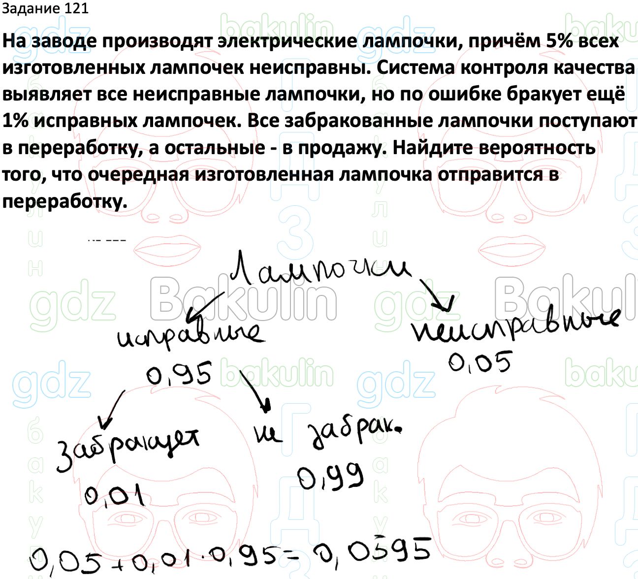 ГДЗ Вероятность и статистика 7-9 класс Высоцкий, Ященко 2023 ФГОС, Решение,  Часть 2, Задания, 121