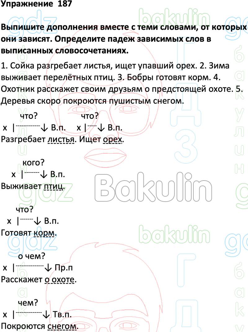 ГДЗ по русскому языку 5 класс Ладыженская, Баранов учебник решебник ответы,  Решение, Часть 1, Упражнения, 187