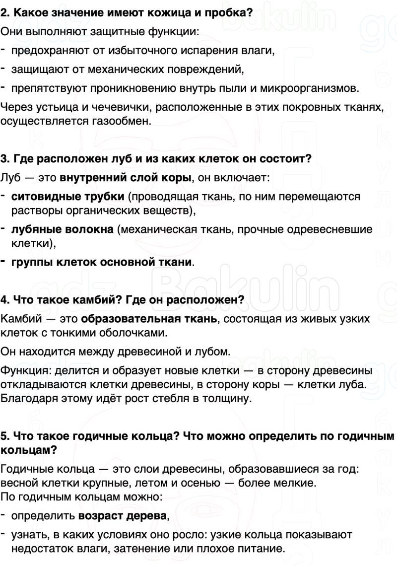 ГДЗ биология 6 класс Пасечник Линия жизни Параграф 11