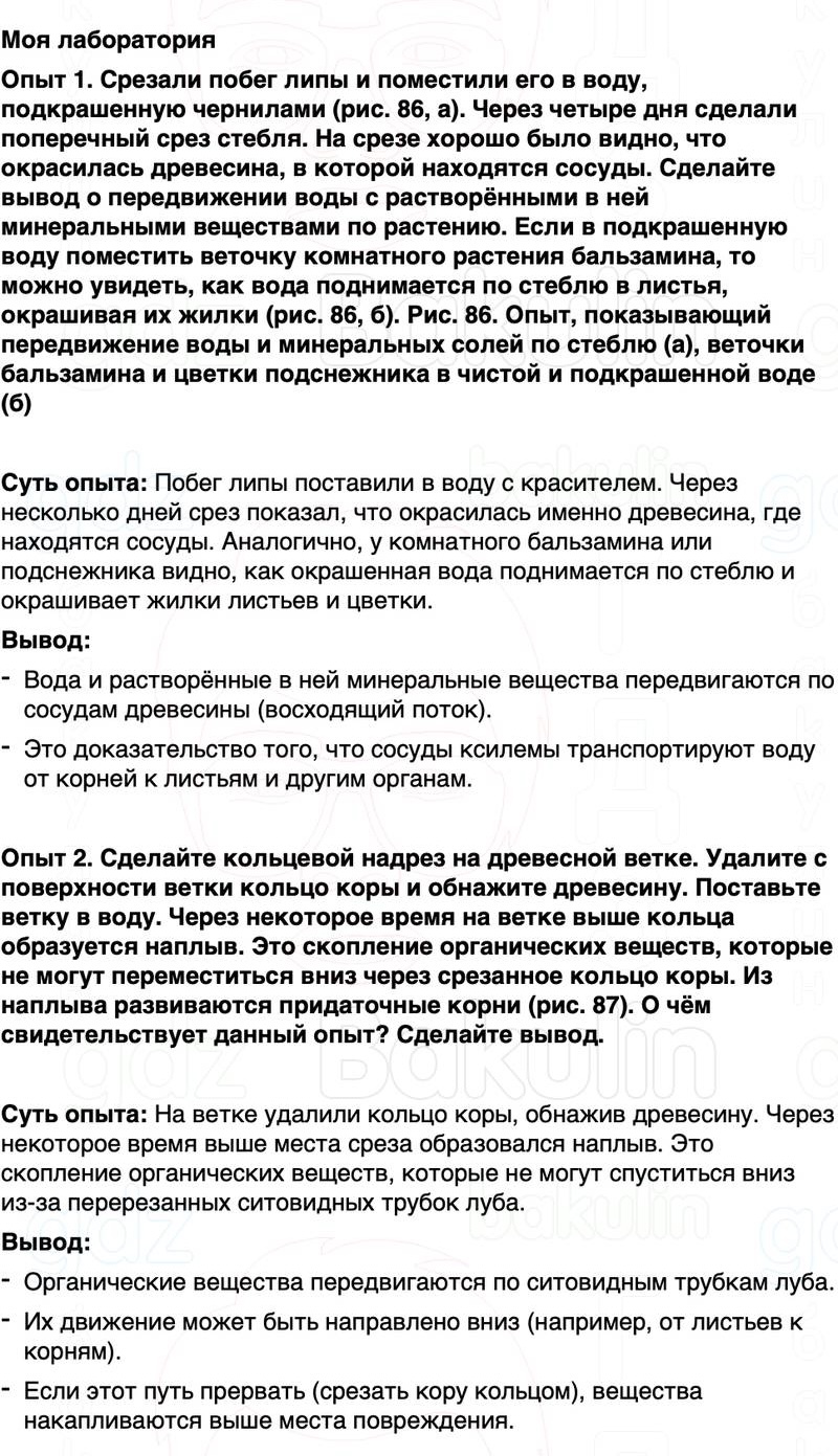 ГДЗ биология 6 класс Пасечник Линия жизни Параграф 21