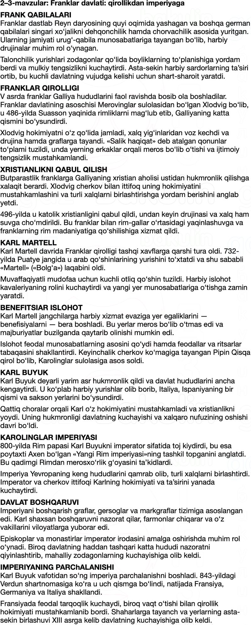Jahon tarixi 7-sinf Salimov, Nasrullayev qisqa mazmun Mavzu 2-3