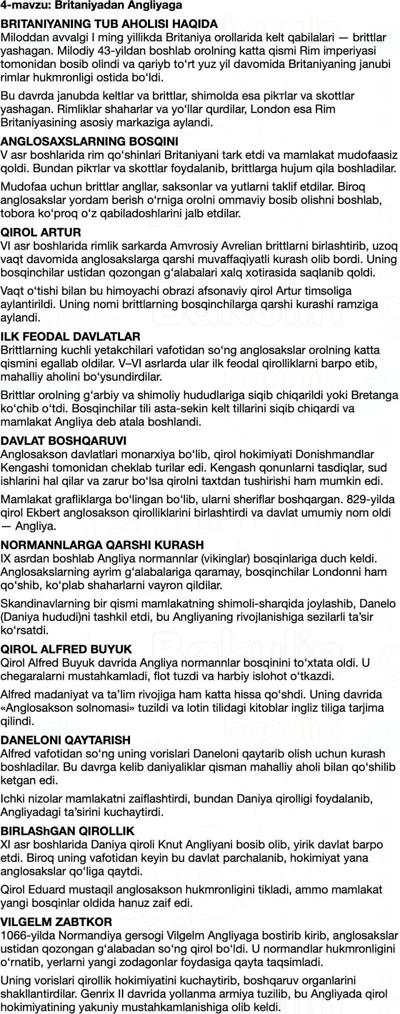 Jahon tarixi 7-sinf Salimov, Nasrullayev qisqa mazmun Mavzu 4