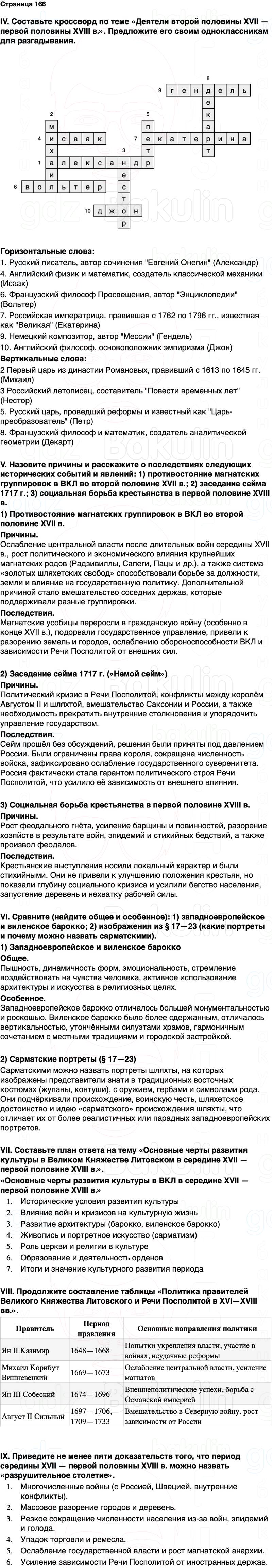 ГДЗ История Беларуси 7 класс Воронин Страница 166