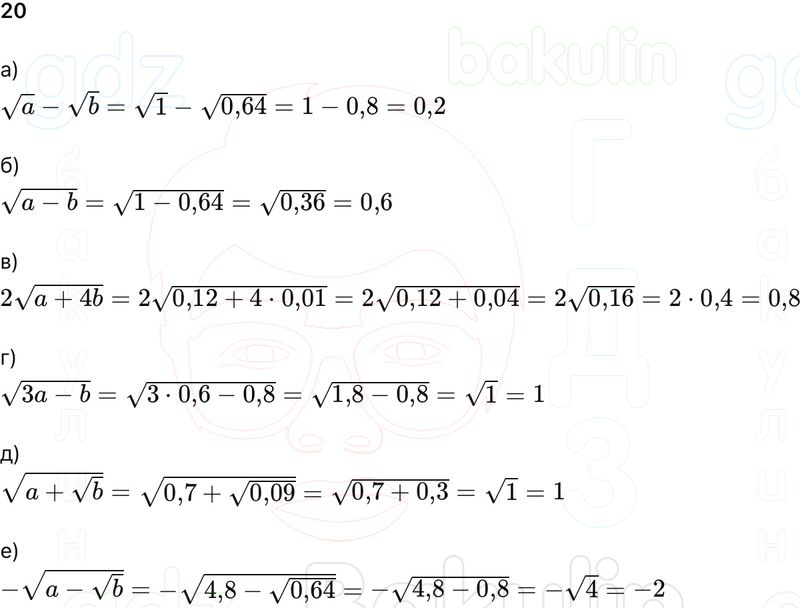 ГДЗ Алгебра 9 класс Макарычев, Теляковский 2025 Номера 20