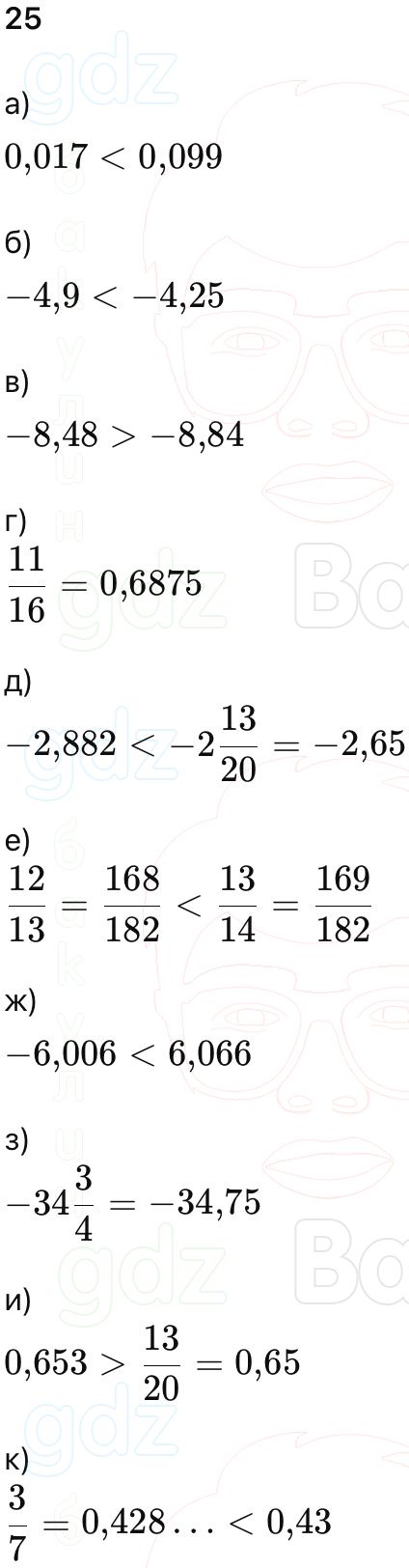 ГДЗ Алгебра 9 класс Макарычев, Теляковский 2025 Номера 25