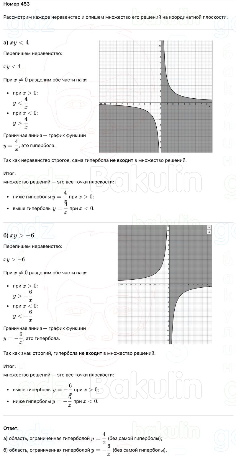 ГДЗ Алгебра 9 класс Макарычев, Теляковский 2025 Номера 453