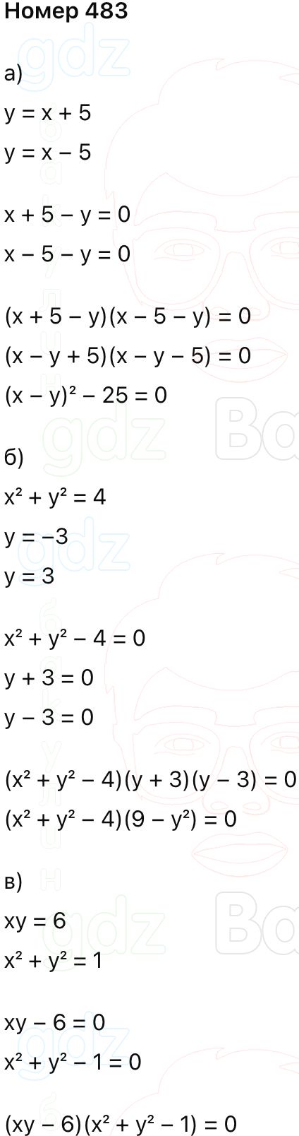 ГДЗ Алгебра 9 класс Макарычев, Теляковский 2025 Номера 483