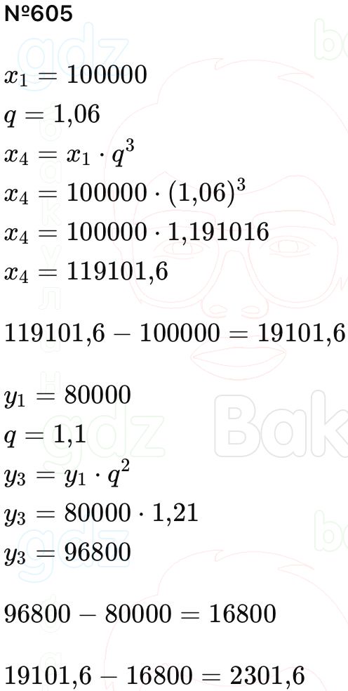 ГДЗ Алгебра 9 класс Макарычев, Теляковский 2025 Номера 605