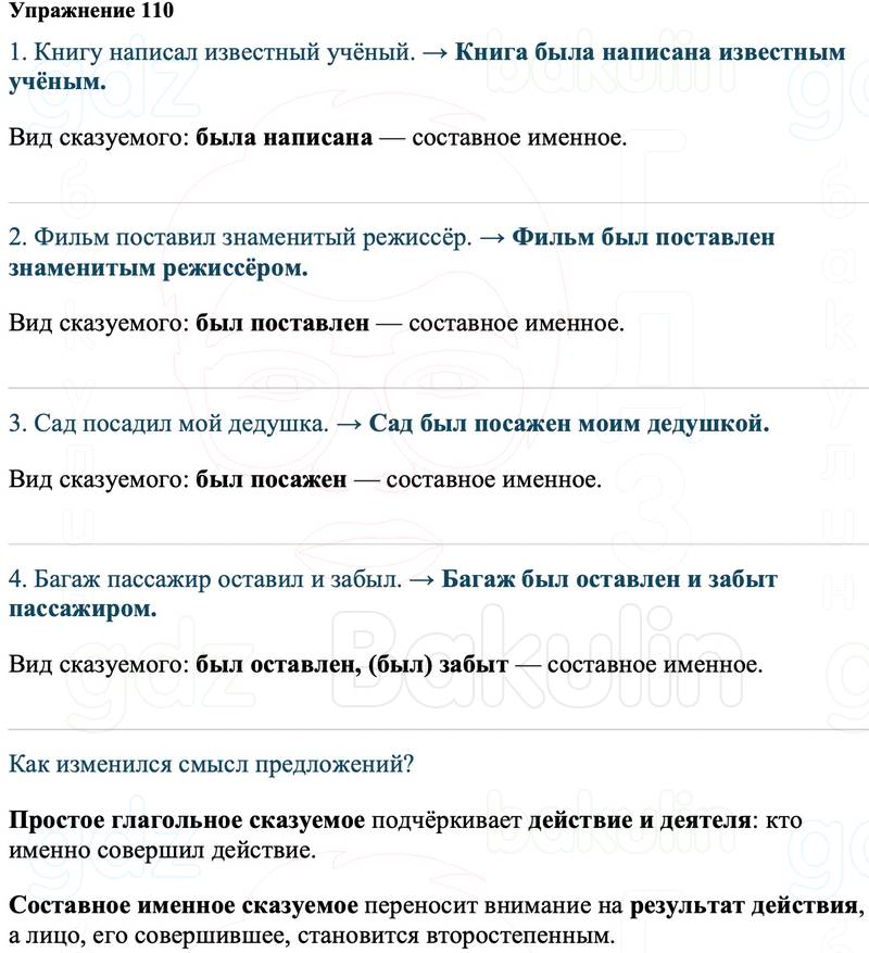 ГДЗ Русский язык 8 класс Ладыженская Упражнение 110