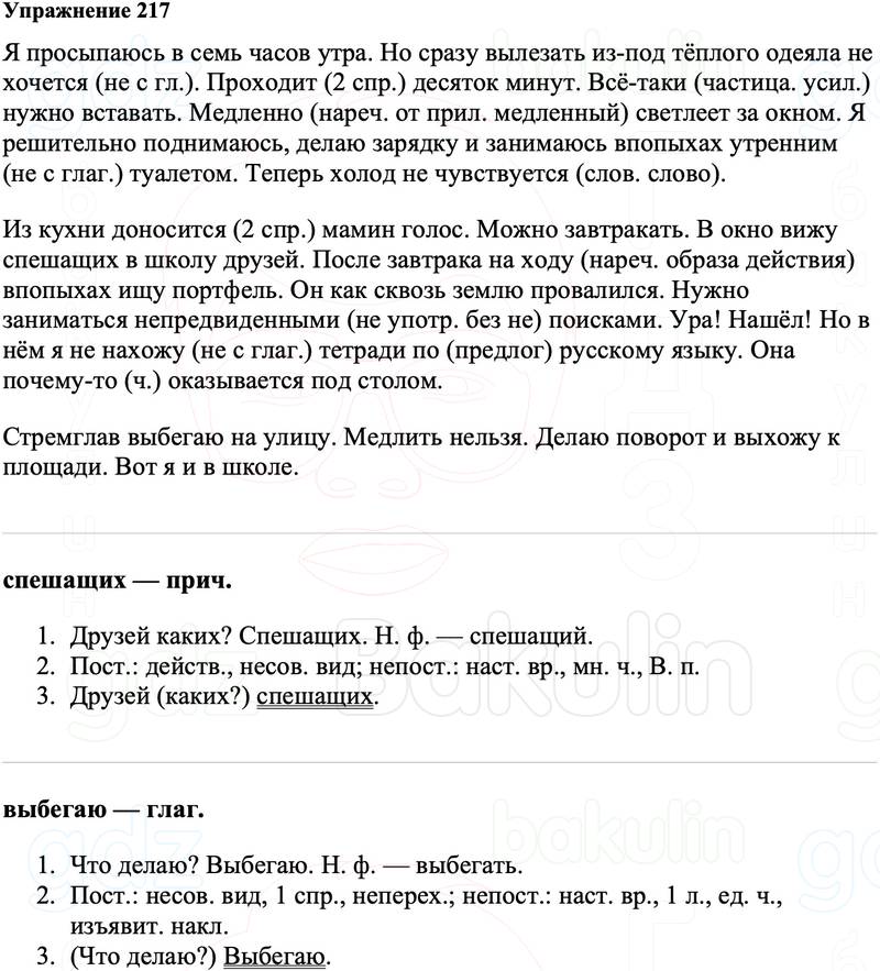 ГДЗ Русский язык 8 класс Ладыженская Упражнение 217