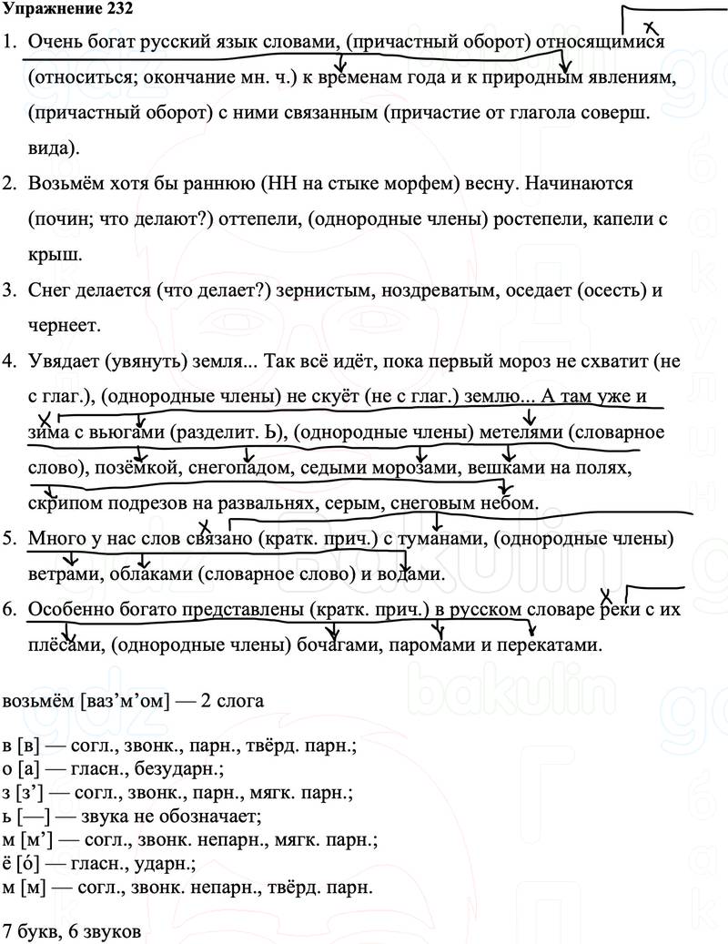 ГДЗ Русский язык 8 класс Ладыженская Упражнение 232