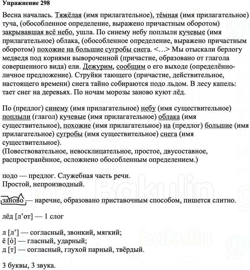 ГДЗ Русский язык 8 класс Ладыженская Упражнение 298