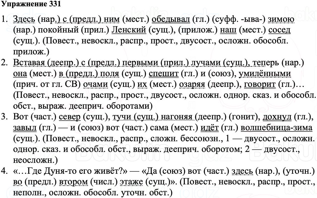 ГДЗ Русский язык 8 класс Ладыженская Упражнение 331