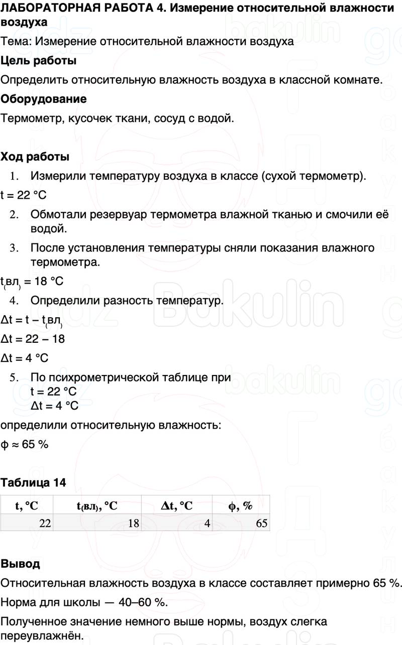 ГДЗ Физика 8 класс Перышкин, Иванов Лабораторная работа 4