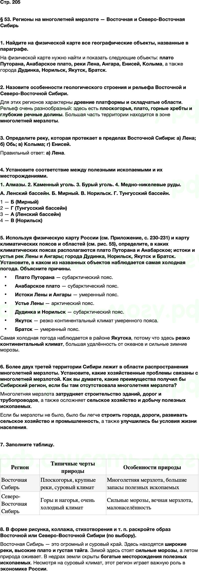 ГДЗ по географии 8 класс Алексеев Полярная звезда ФГОС Параграф 53