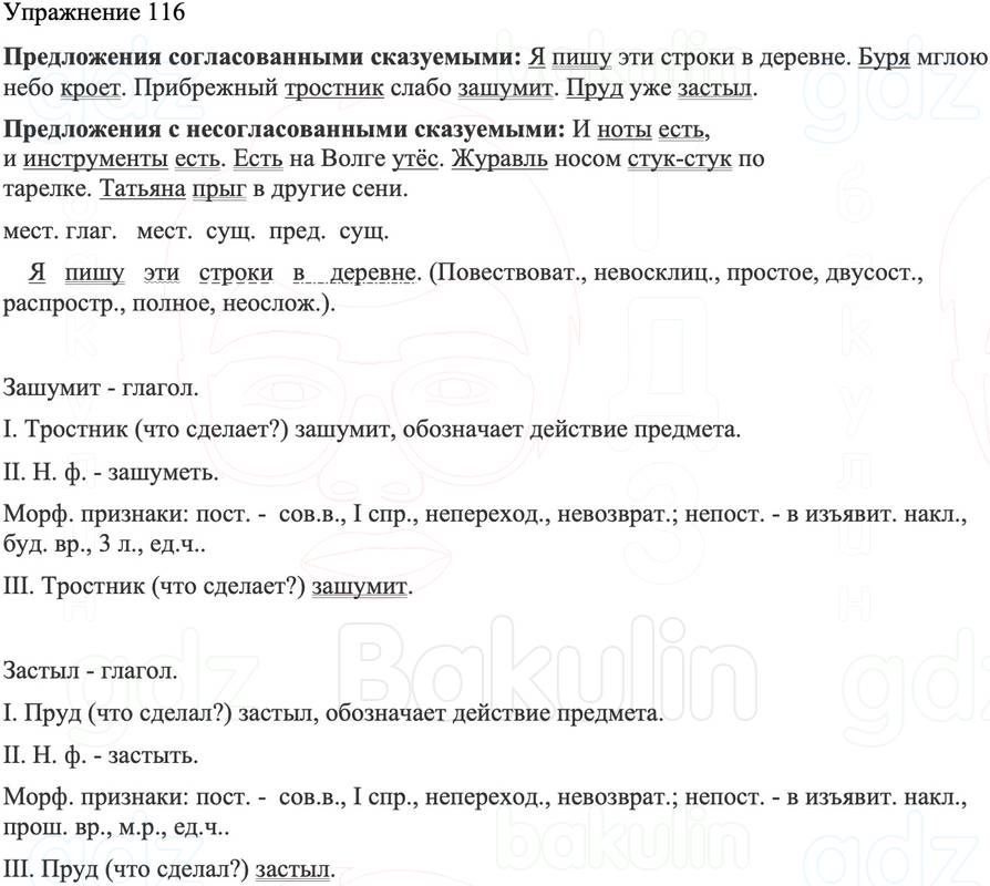 ГДЗ Русский язык 8 класс Бархударов Учебник Упражнение 116