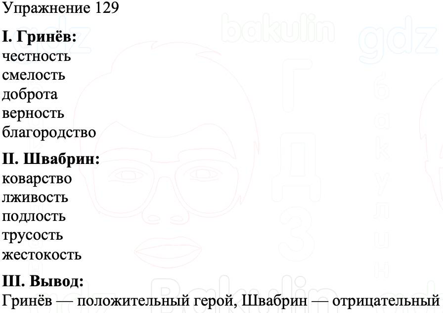 ГДЗ Русский язык 8 класс Бархударов Учебник Упражнение 129