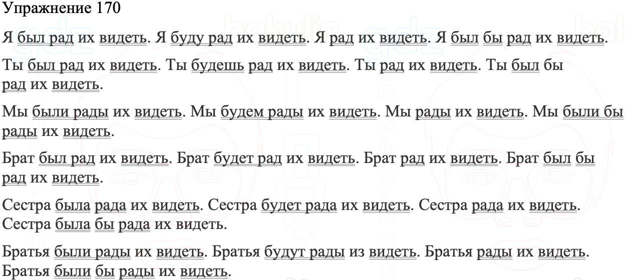 ГДЗ Русский язык 8 класс Бархударов Учебник Упражнение 170