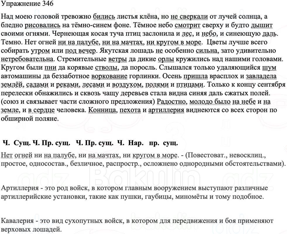 ГДЗ Русский язык 8 класс Бархударов Учебник Упражнение 346