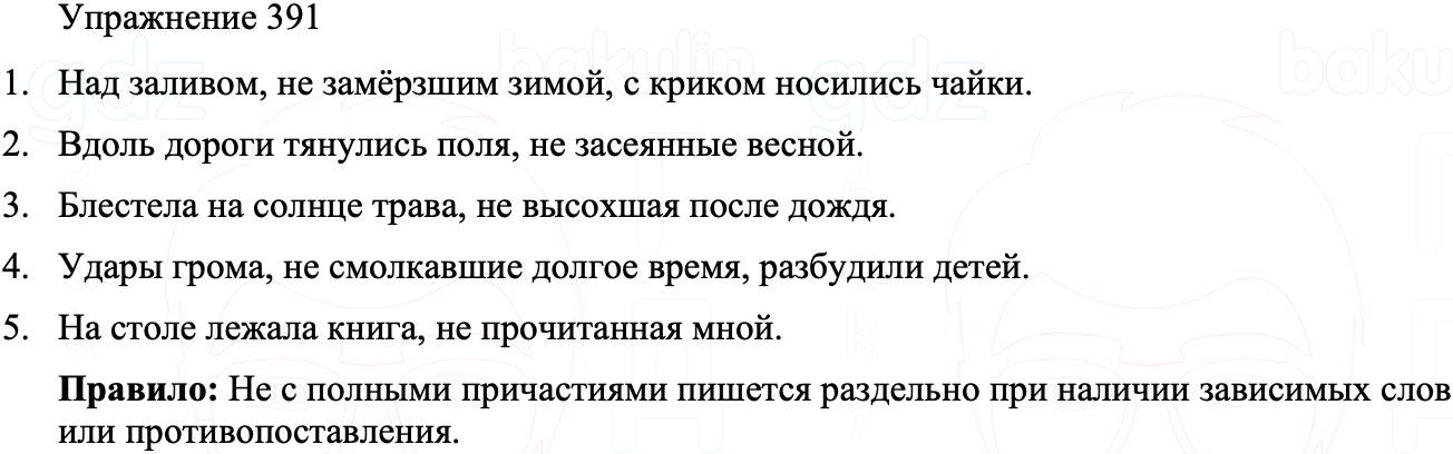 ГДЗ Русский язык 8 класс Бархударов Учебник Упражнение 391