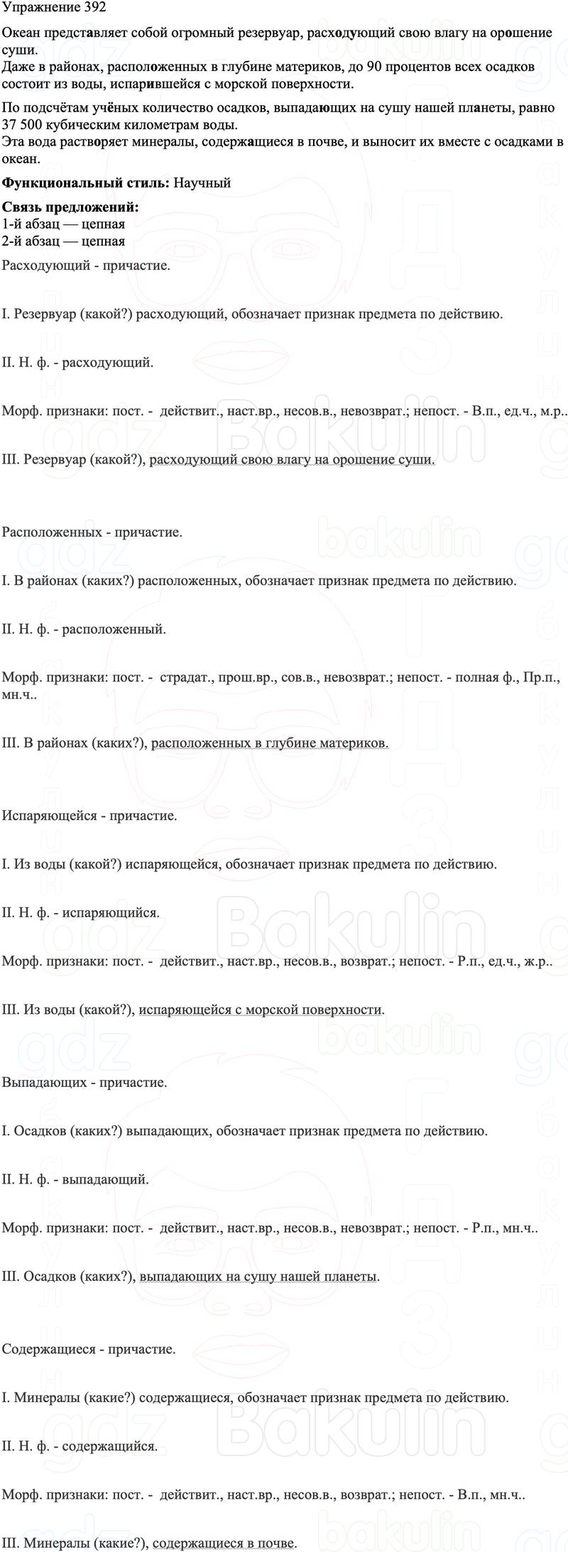 ГДЗ Русский язык 8 класс Бархударов Учебник Упражнение 392
