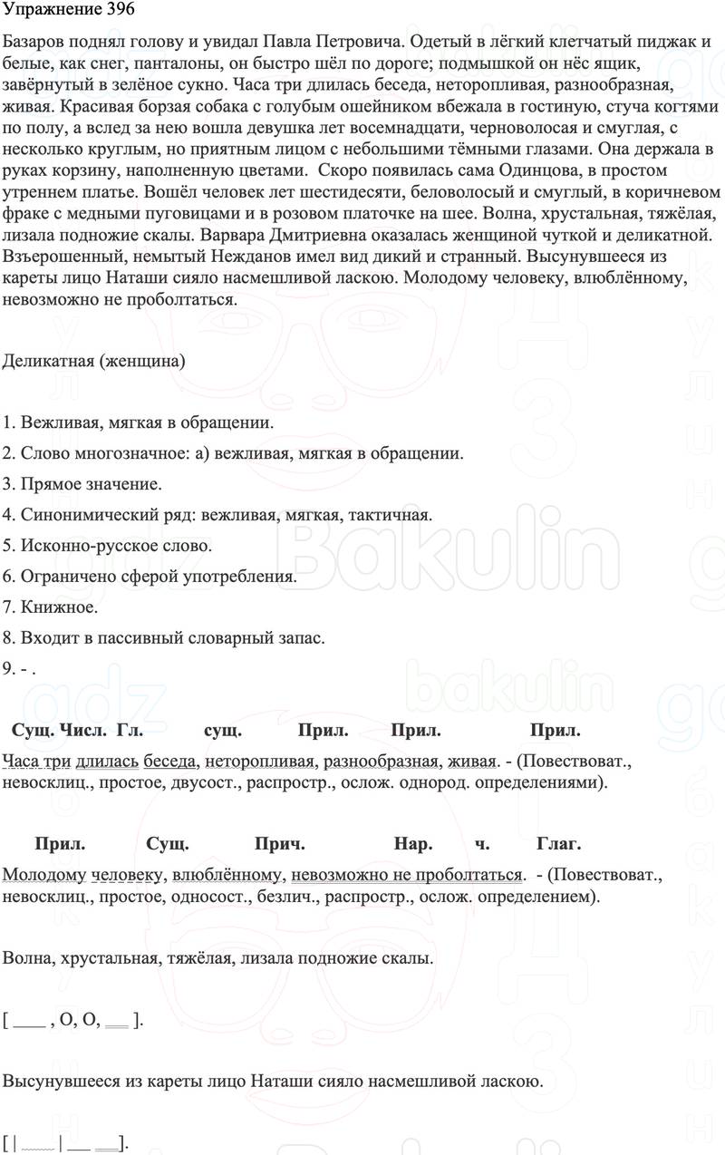 ГДЗ Русский язык 8 класс Бархударов Учебник Упражнение 396