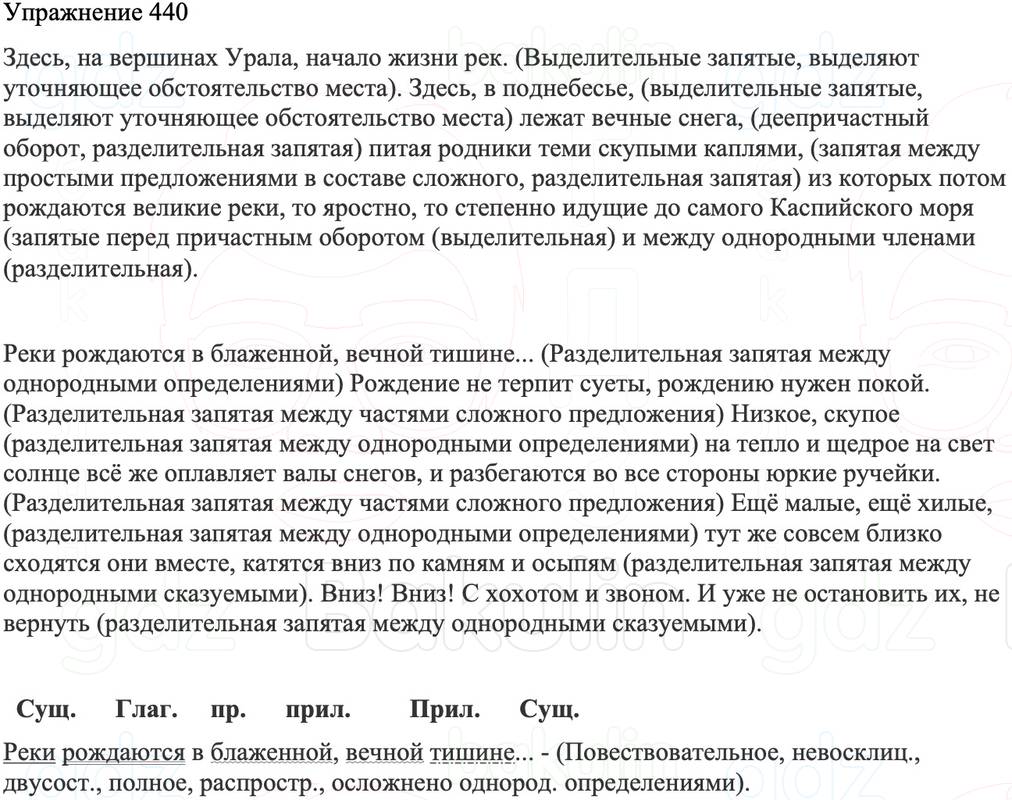 ГДЗ Русский язык 8 класс Бархударов Учебник Упражнение 440