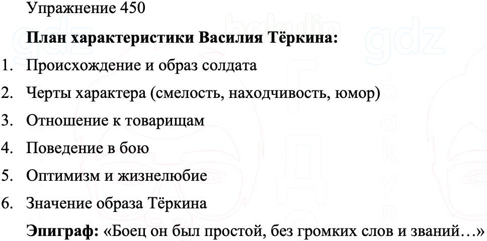 ГДЗ Русский язык 8 класс Бархударов Учебник Упражнение 450