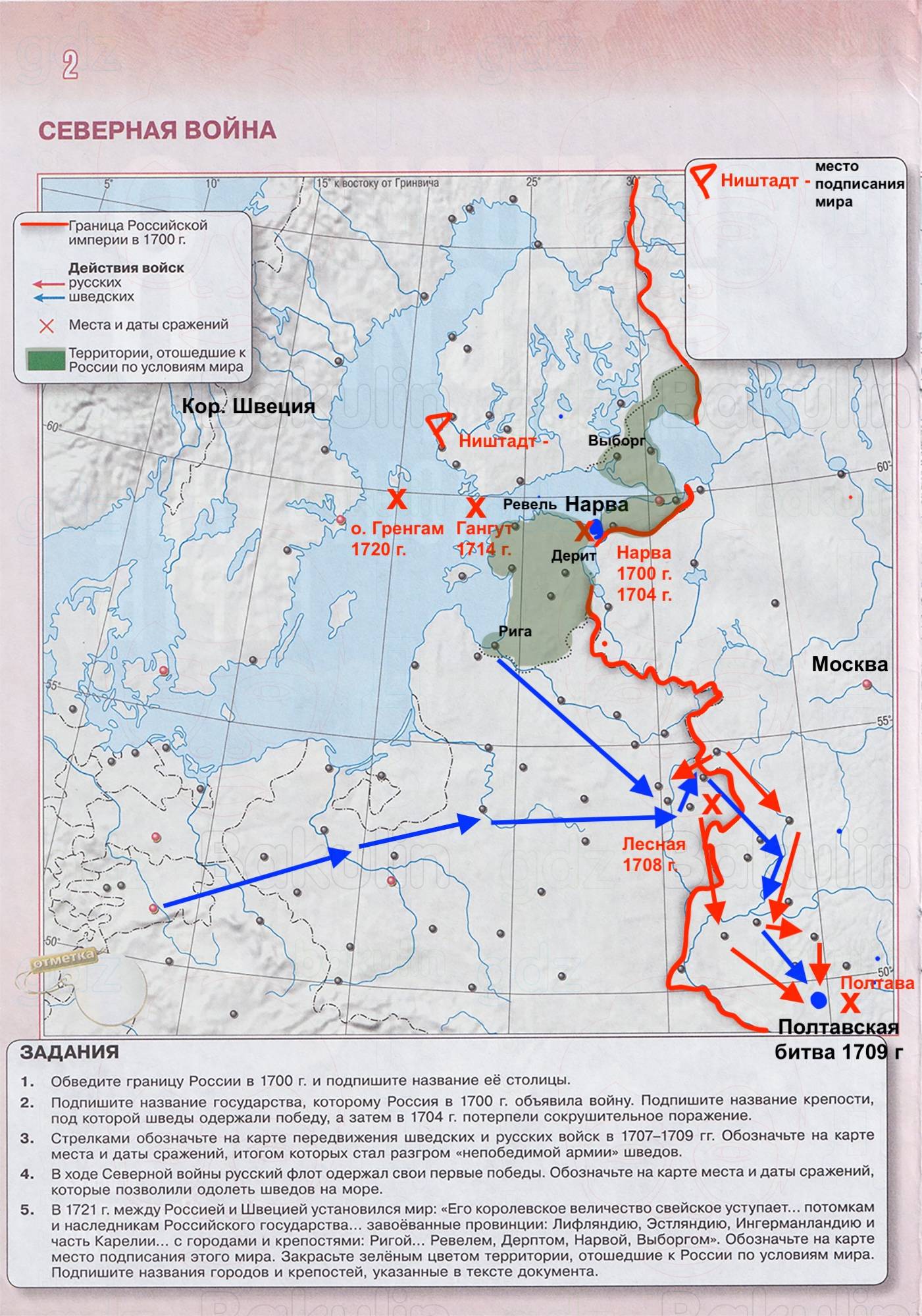 ГДЗ контурные карты по истории России 8 класс Тороп к учебнику Мединский, Торкунов 2026 Страница 2