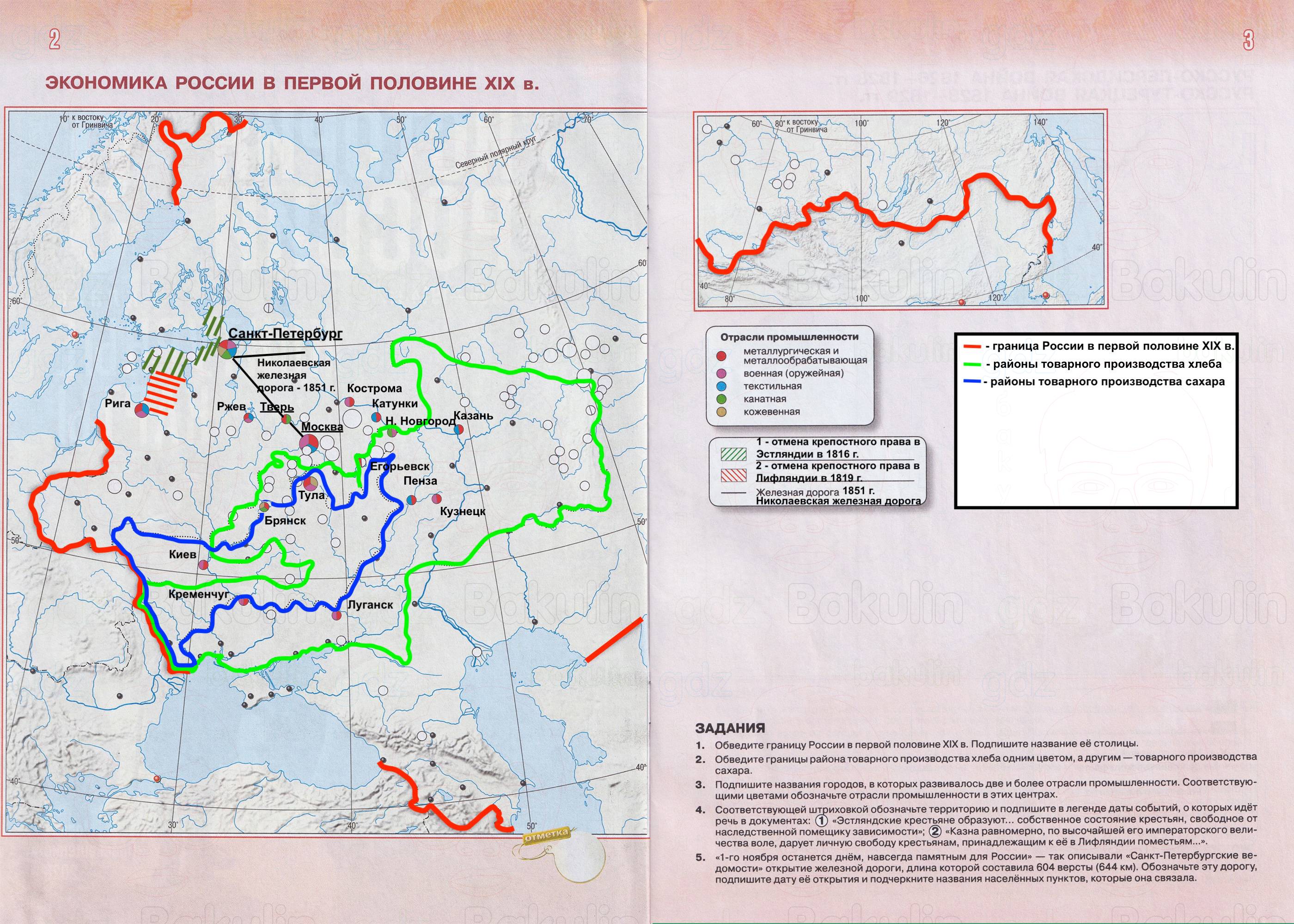 ГДЗ контурные карты по истории России 9 класс Тороп к учебнику Мединский, Торкунов 2026 Страница 2-3