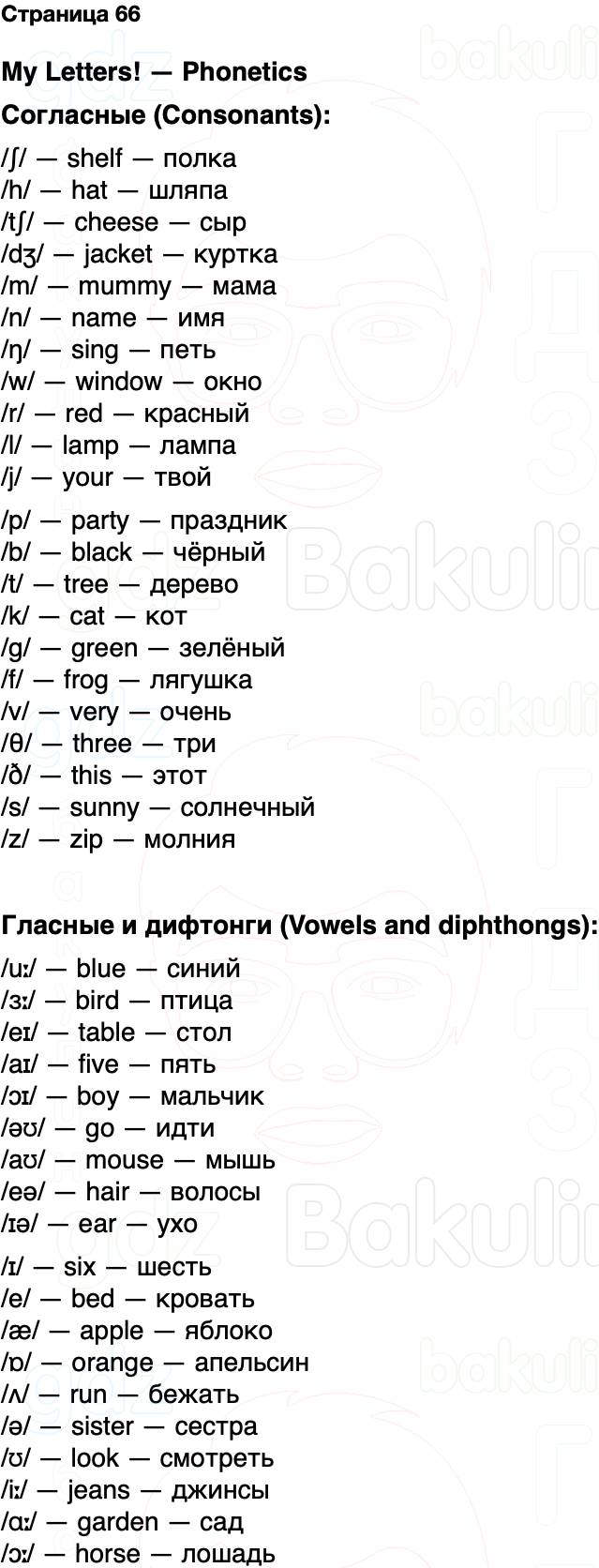 ГДЗ Английский язык 2 класс Быкова, Дули Spotlight Часть 1 Страница 66