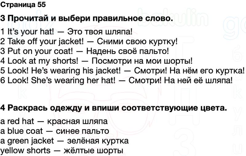 ГДЗ рабочая тетрадь Spotlight Английский язык 2 класс Быкова, Дули Страница 55