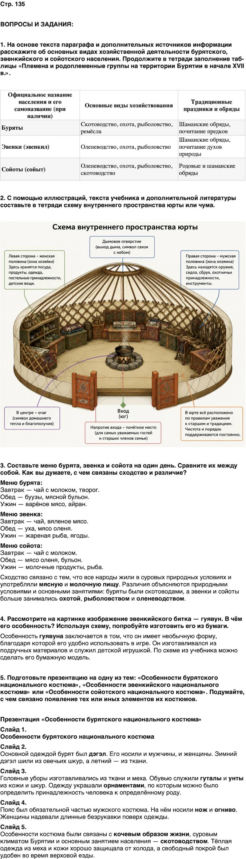 ГДЗ История нашего края Бурятия 5 класс Чимитова Страница 135