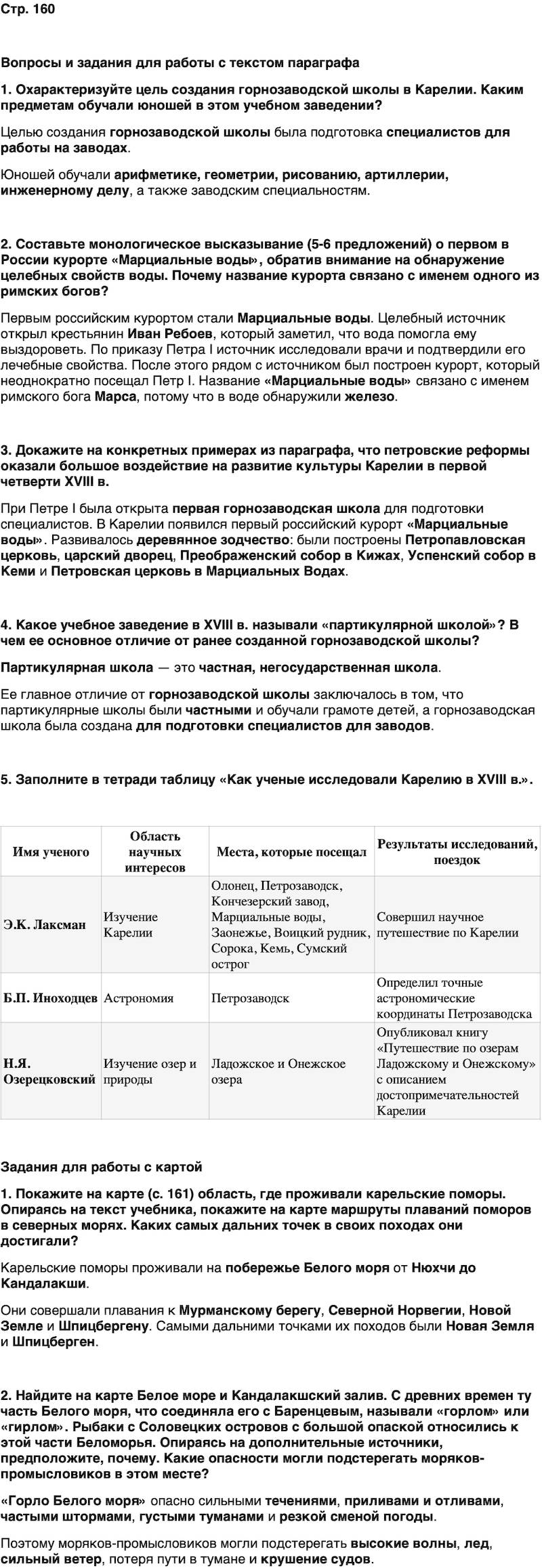 ГДЗ История нашего края Карелия 6 класс Суслова Страница 160