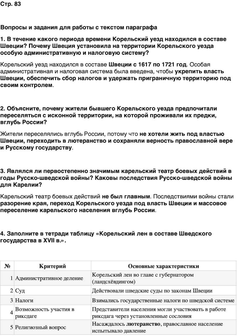 ГДЗ История нашего края Карелия 6 класс Суслова Страница 83