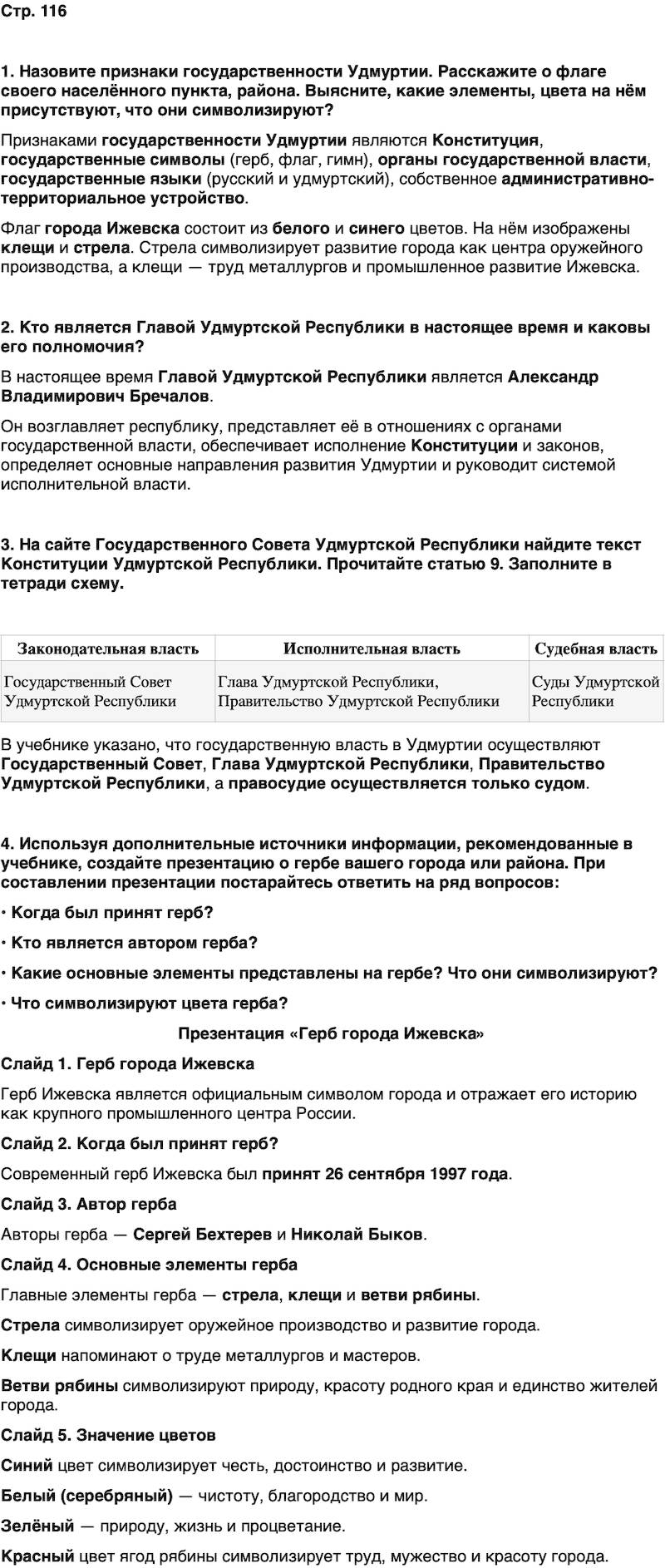 ГДЗ История нашего края Удмуртия 7 класс Бехтерев Страница 116