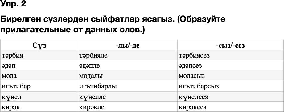 ГДЗ Татарский язык 8 класс Хайдарова, Малафеева 20—21 нче дәресләр 2