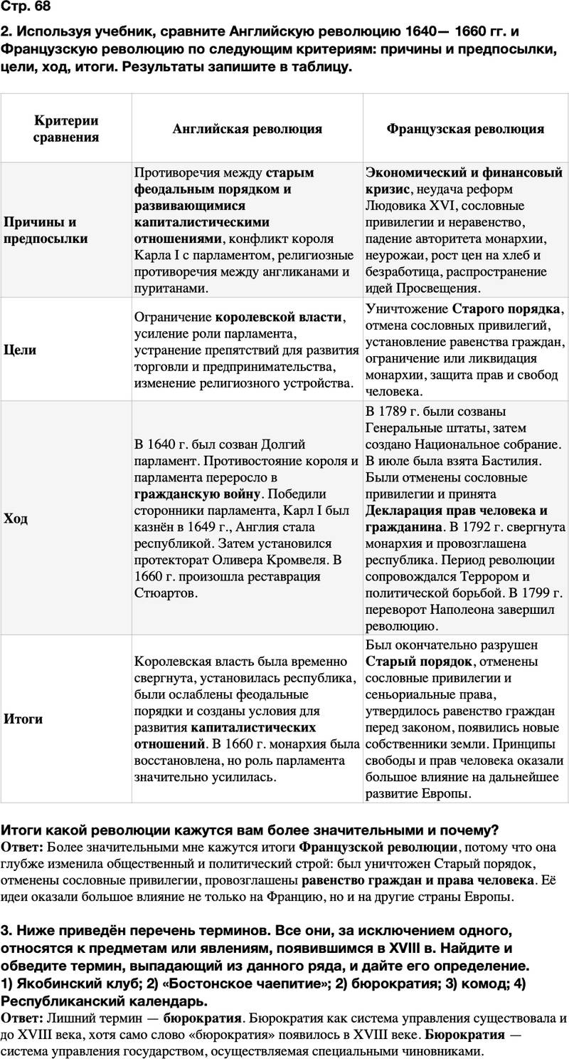 ГДЗ История Тетрадь-тренажер 8 класс Ведюшкин, Бовыкин Страница 68