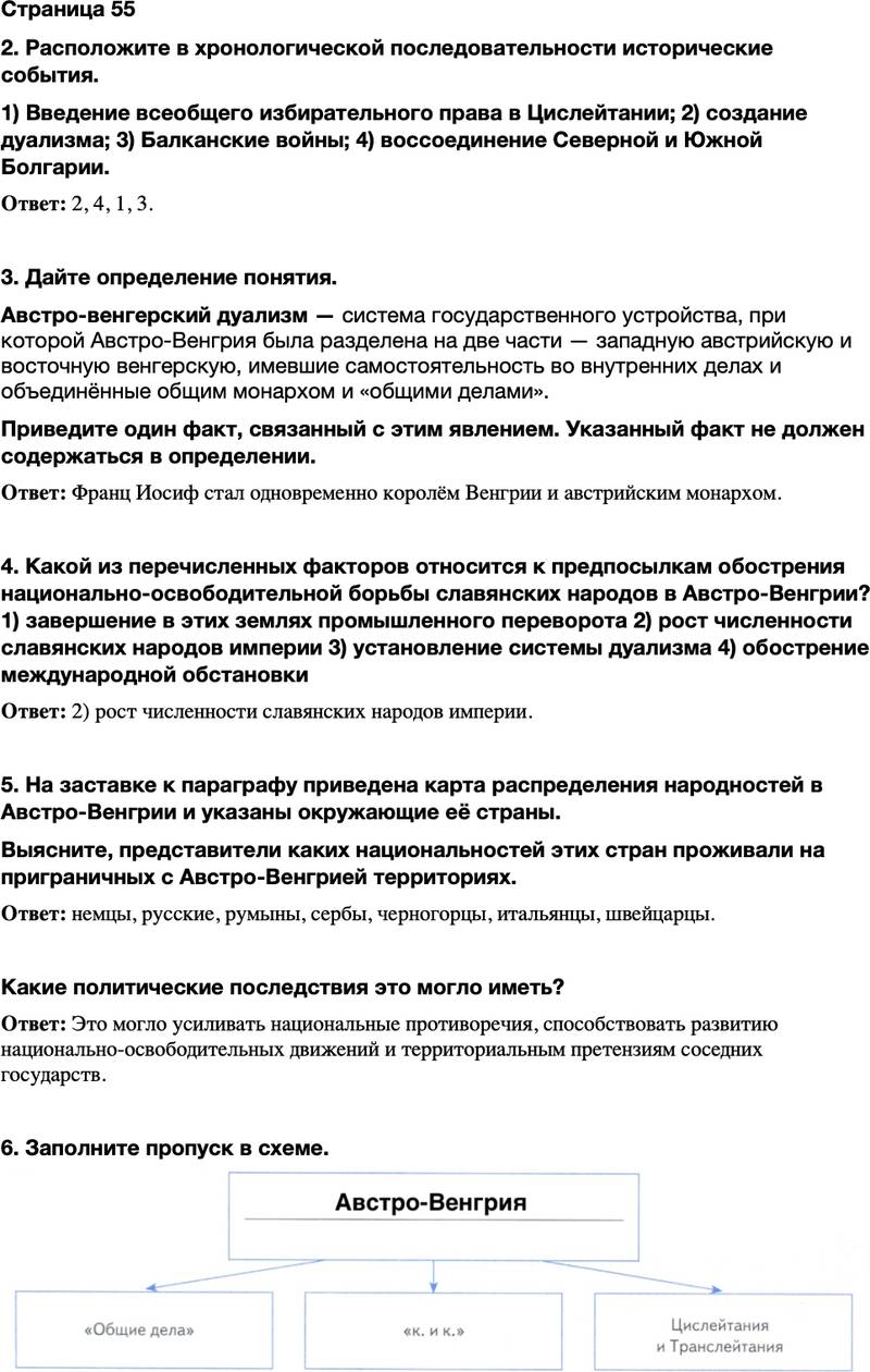 ГДЗ История Тетрадь-тренажер 9 класс Медяков, Дударев Страница 55