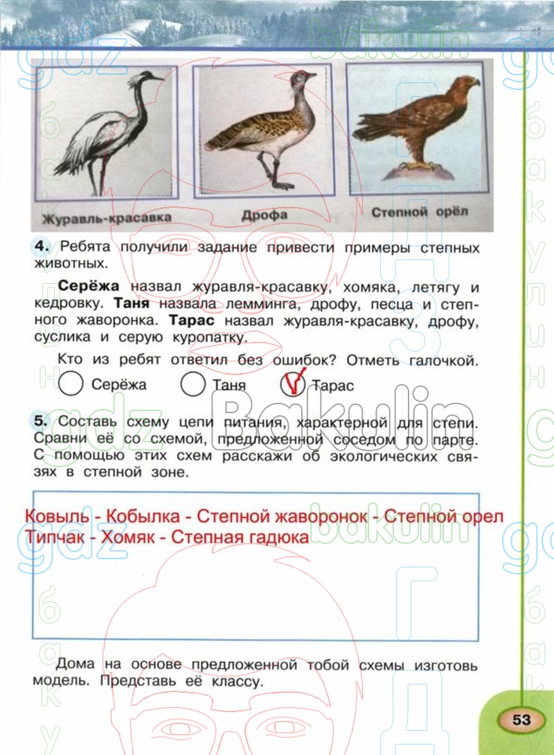 ГДЗ рабочая тетрадь по окружающему миру 4 класс Плешаков, Новицкая часть 1,  2 Перспектива, Решение, Часть 1 (Страница), 53