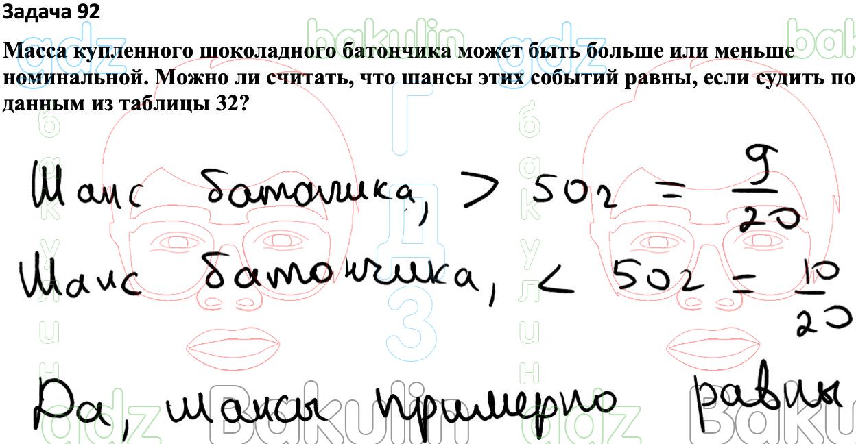 ГДЗ Вероятность и статистика 7-9 класс Высоцкий, Ященко 2023 ФГОС, Решение,  Часть 1, Задания, 92