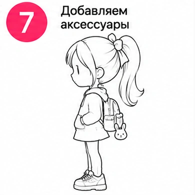 Шаг 7 добавляем аксессуары девочке Тока Бока