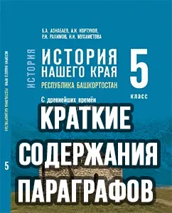Краткий пересказ параграфов История нашего края Республика Башкортостан 5 класс Азнабаев, Кортунов 2026, краткое содержание учебника ФГОС
